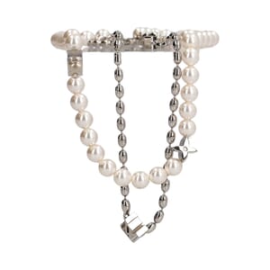 Pearls Fusion Necklace Silver Tone, view 2