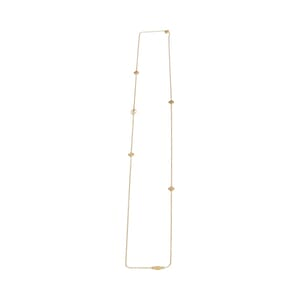 Metal Long Flower Full Station Necklace Gold Tone, view 3