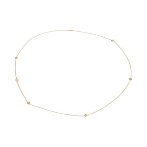 Metal Long Flower Full Station Necklace Gold Tone, view 2