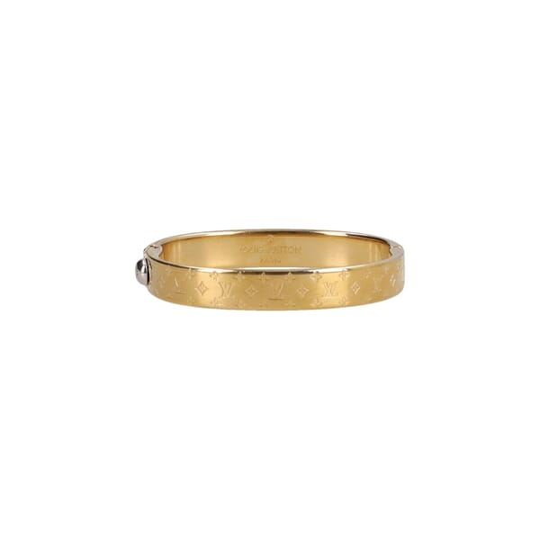 Metal Nanogram Cuff Bracelet Gold Tone