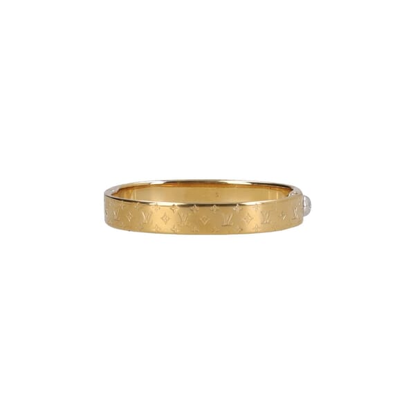 Metal Nanogram Cuff Bracelet Gold Tone