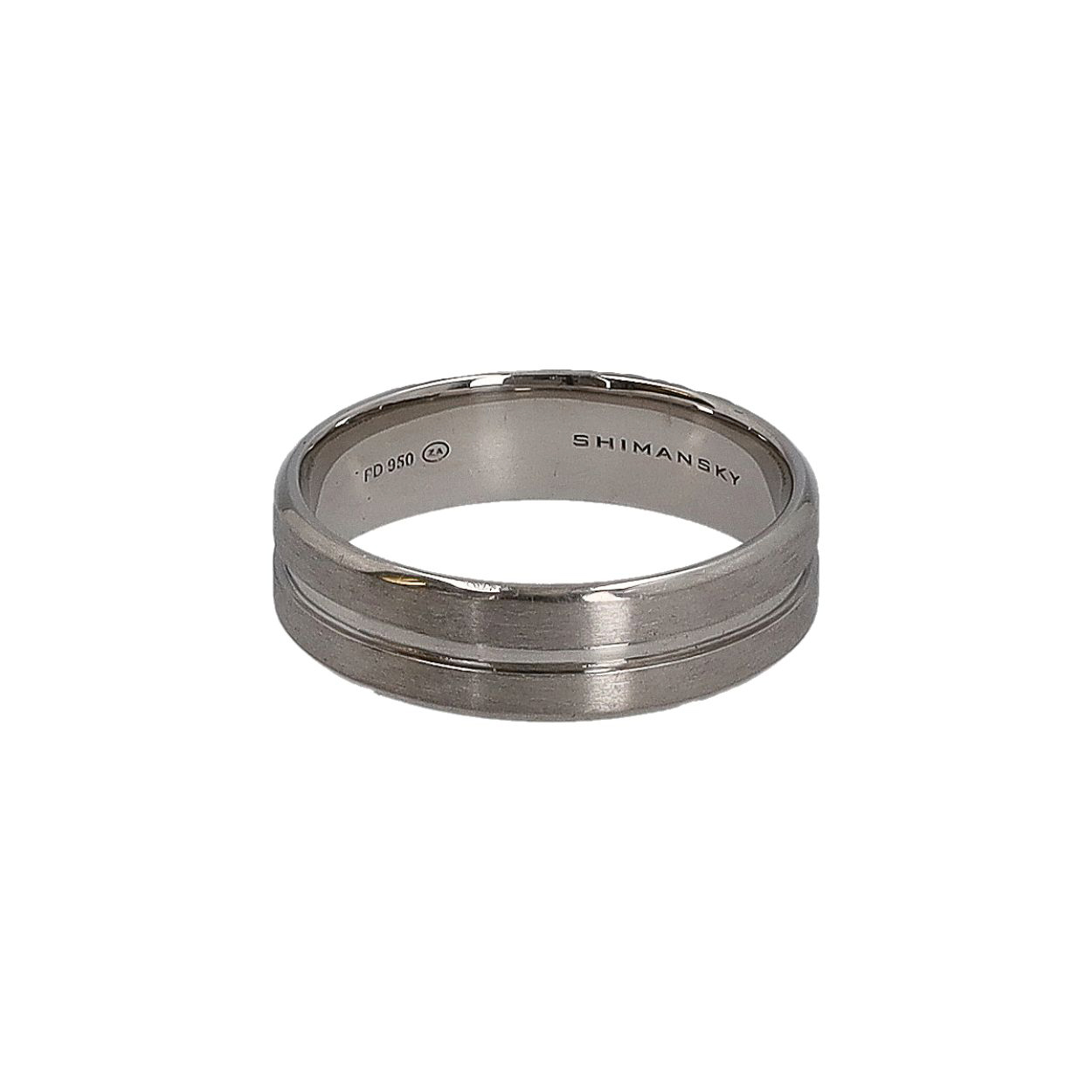 RAJAS Ring & Magatama シルバー SHIMANSKY Palladium Max-line Single Groove Band | Luxity
