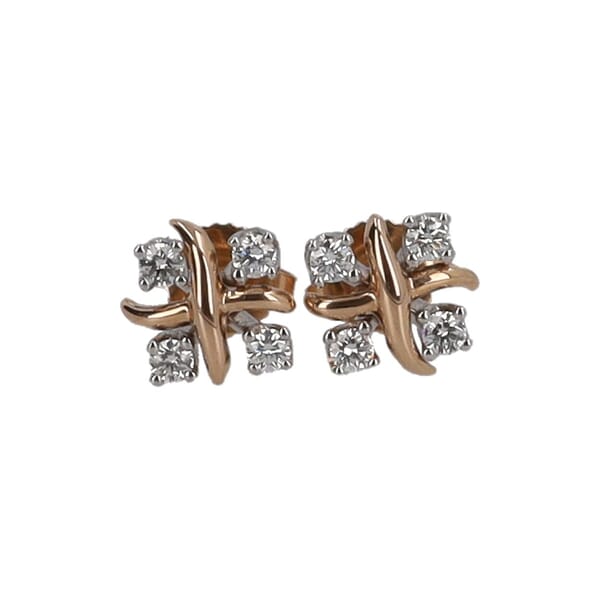 x JEAN SCHLUMBEGER Gold/Platinum Diamond Earrings