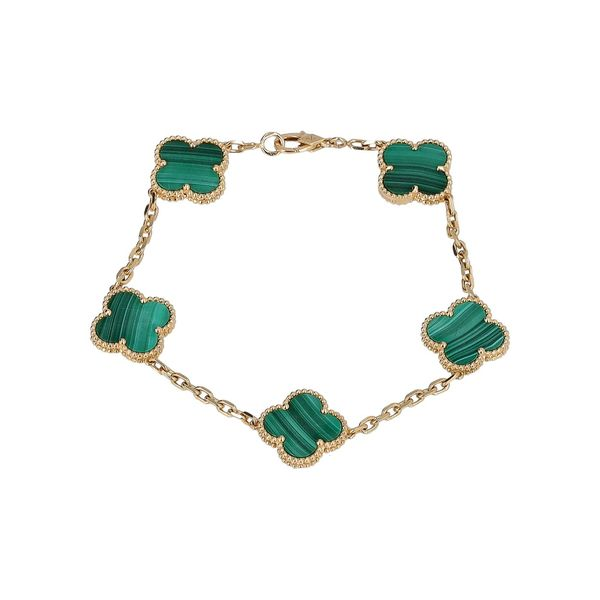 Malachite Vintage Alhambra 5 Motifs Bracelet