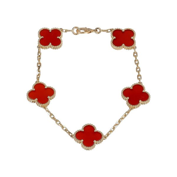 Carnelian Vintage Alhambra 5 Motifs Bracelet