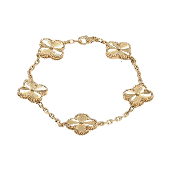 Gold Vintage Alhambra 5 Motifs Bracelet