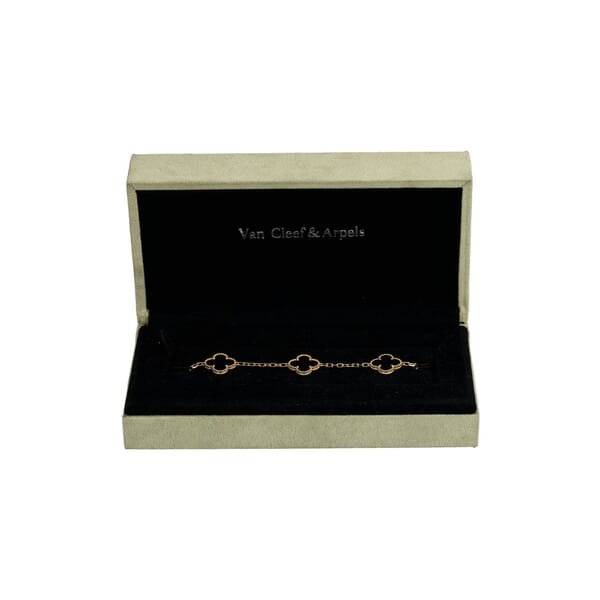 Onyx Vintage Alhambra 5 Motifs Bracelet