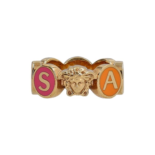 Enamel Logo Ring Multicolour/Gold Tone