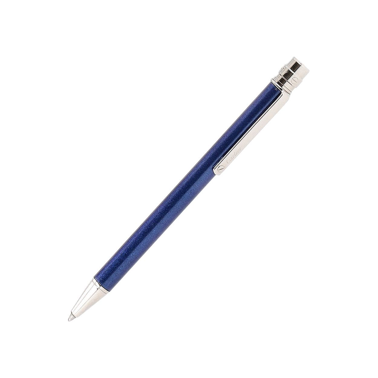 CARTIER Santos De Cartier Ballpoint Pen Blue Lacquer | Luxity