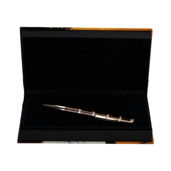 Marbled Lacquer/Gold Plated Miguel De Cervantes Ballpoint Pen