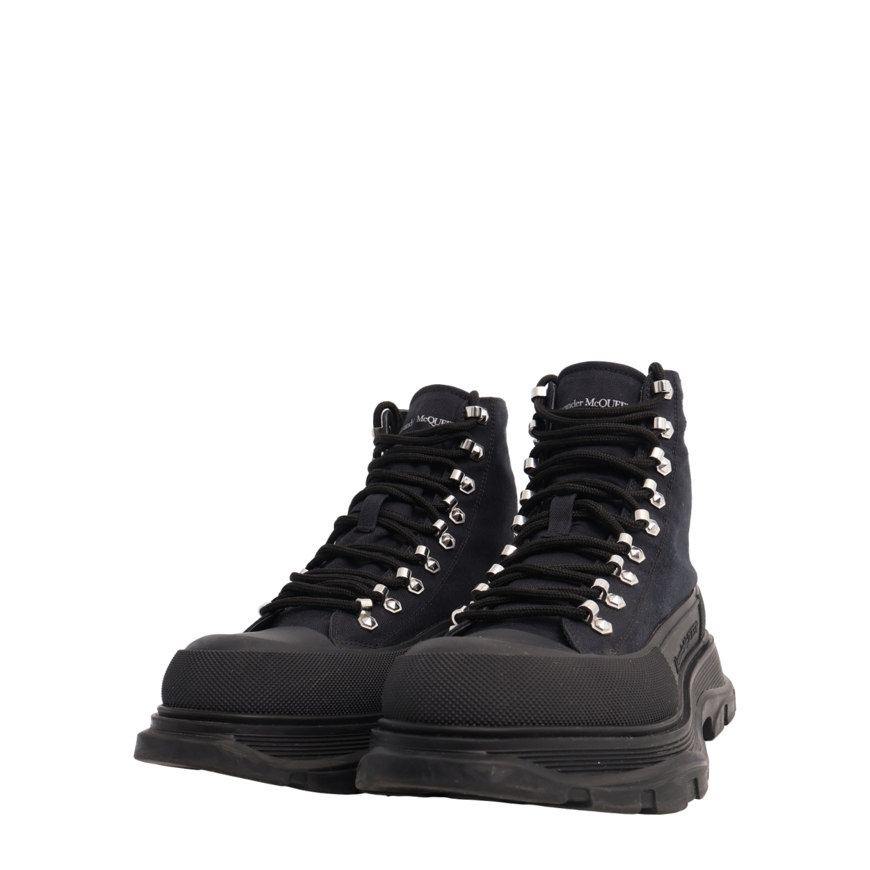 ALEXANDER MCQUEEN Canvas Tread Slick Boots Black | Luxity