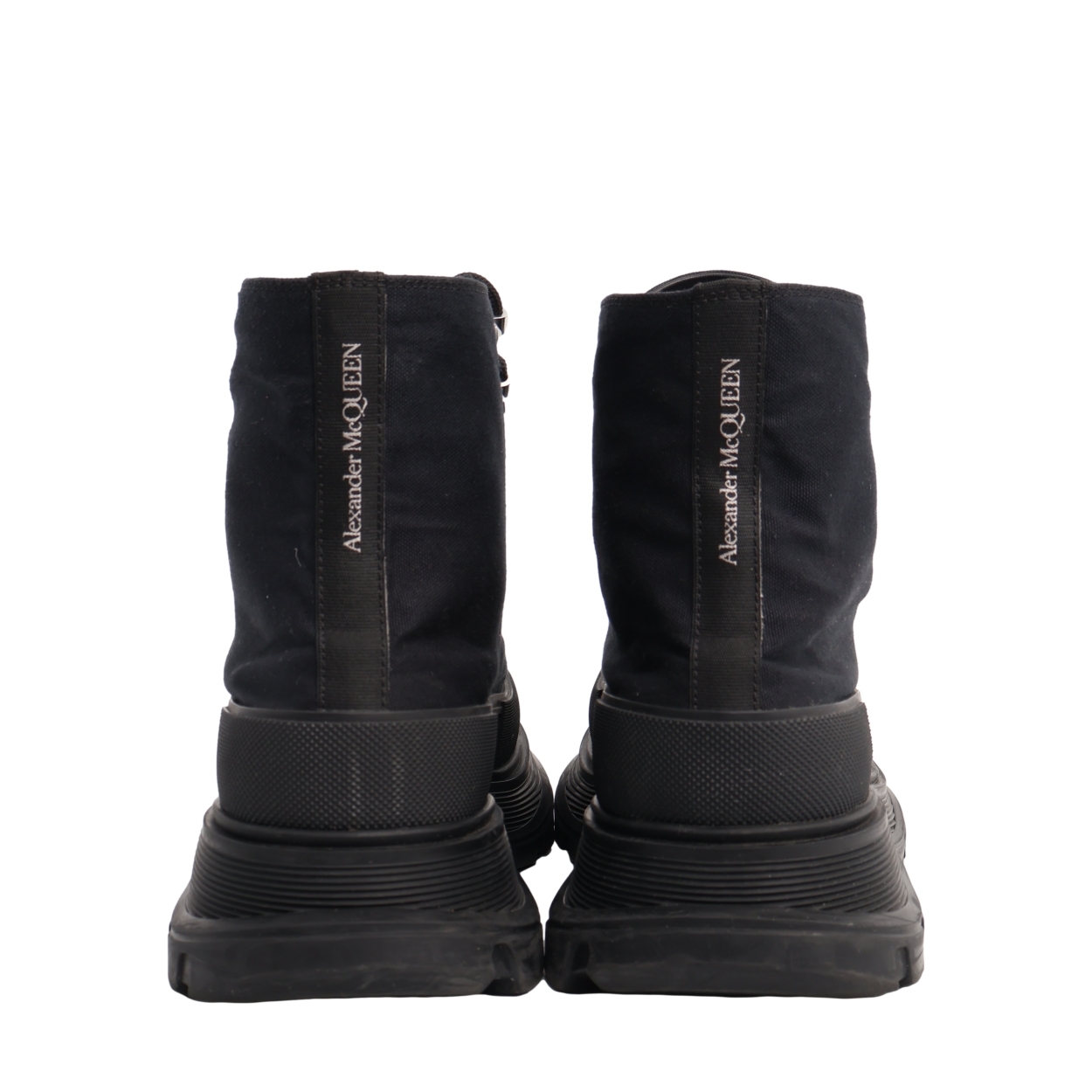 ALEXANDER MCQUEEN Canvas Tread Slick Boots Black | Luxity