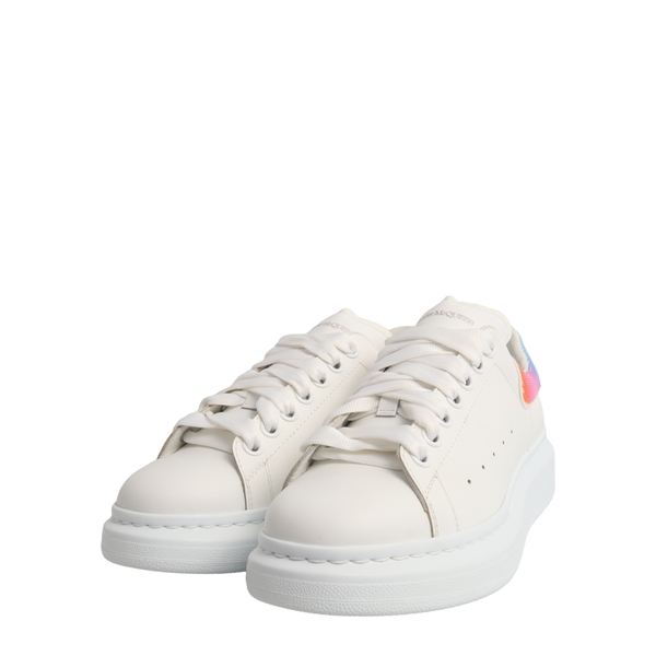 Leather Oversized Rainbow Sneakers White