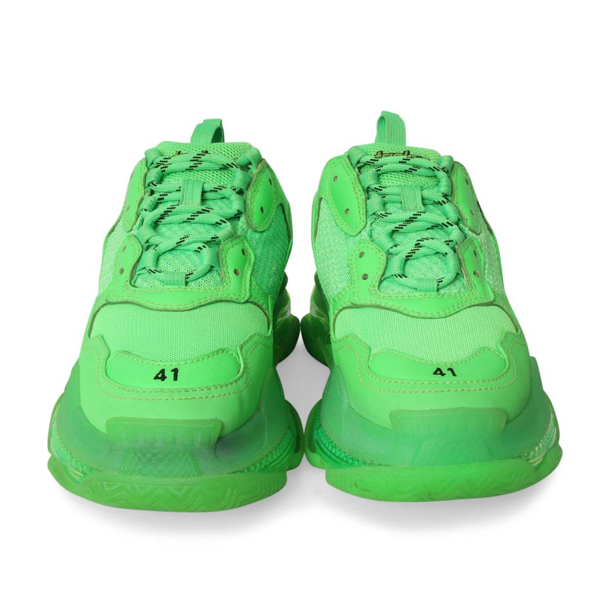 BALENCIAGA Mix Material Triple S Sneakers Green | Luxity