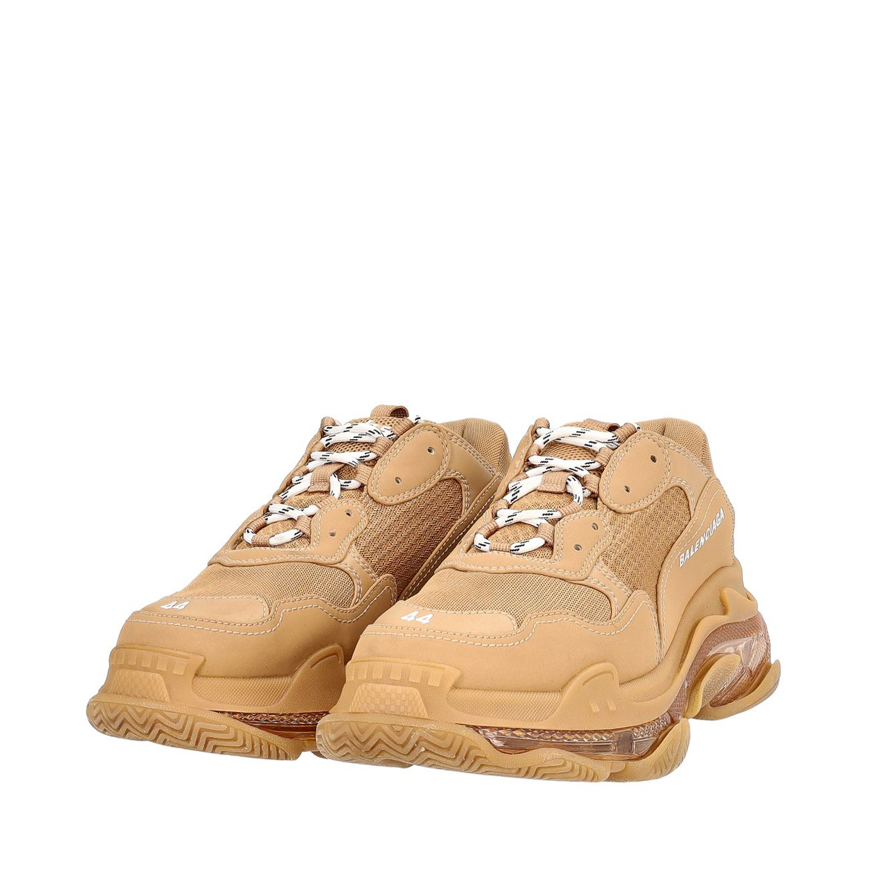 BALENCIAGA Mixed Material Triple S Sneakers Camel | Luxity