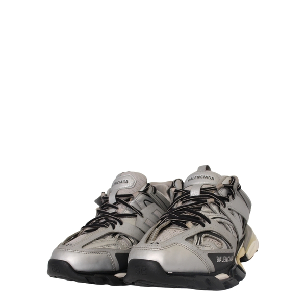 Mixed Material Track Sneakers Silver/Grey