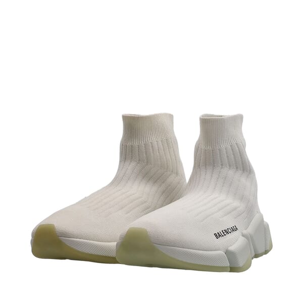 Ribbed Knit Speed 2.0 Sock Sneakers White