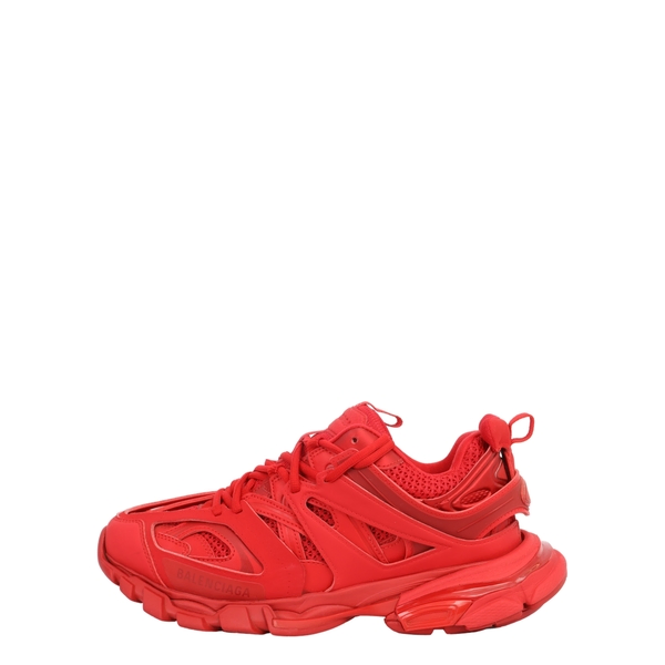 Mixed Material Track Sneakers Red