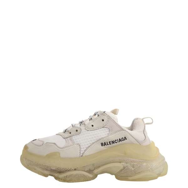 Mixed Material Triple S Sneakers White