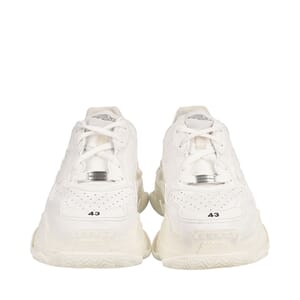 Leather Triple S Sporty Sneakers White, view 3