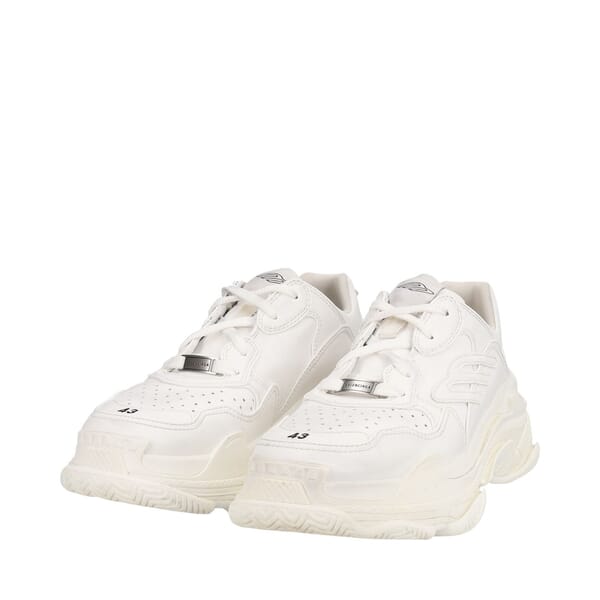 Leather Triple S Sporty Sneakers White