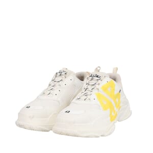 Leather/Mesh Triple S Sneakers White/Yellow