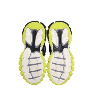 Mixed Material Track 2.0 Sneakers Black/Neon Yellow, view 5