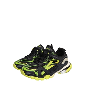 Mixed Material Track 2.0 Sneakers Black/Neon Yellow