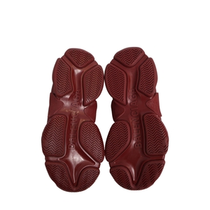Mixed Material Triple S Trainer Sneakers Burgundy, view 4