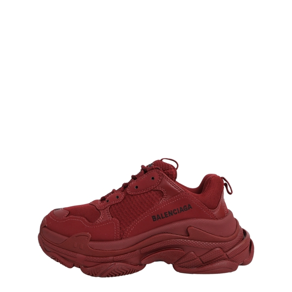 Mixed Material Triple S Trainer Sneakers Burgundy