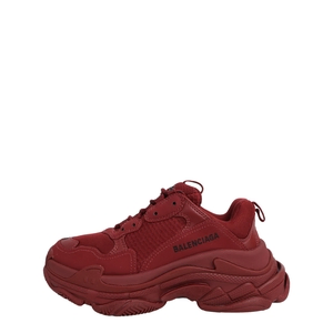 Mixed Material Triple S Trainer Sneakers Burgundy, view 2