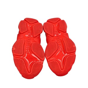 Mixed Material Triple S Trainer Sneakers Red, view 5