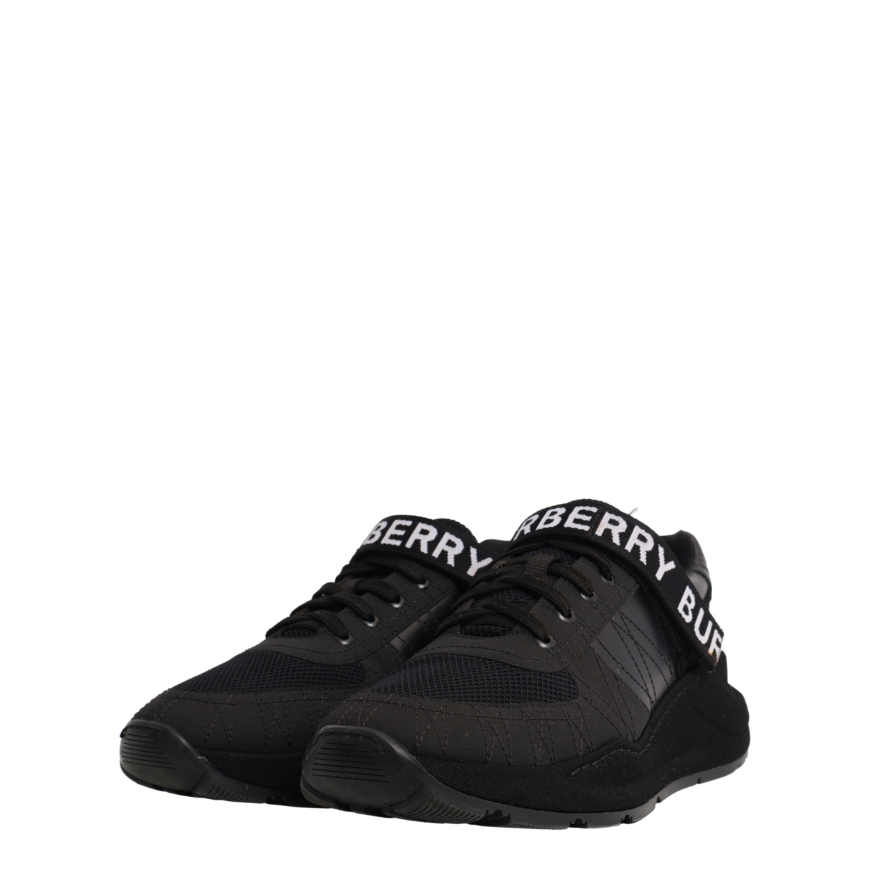 BURBERRY Leather/Mesh Sneakers Black | Luxity