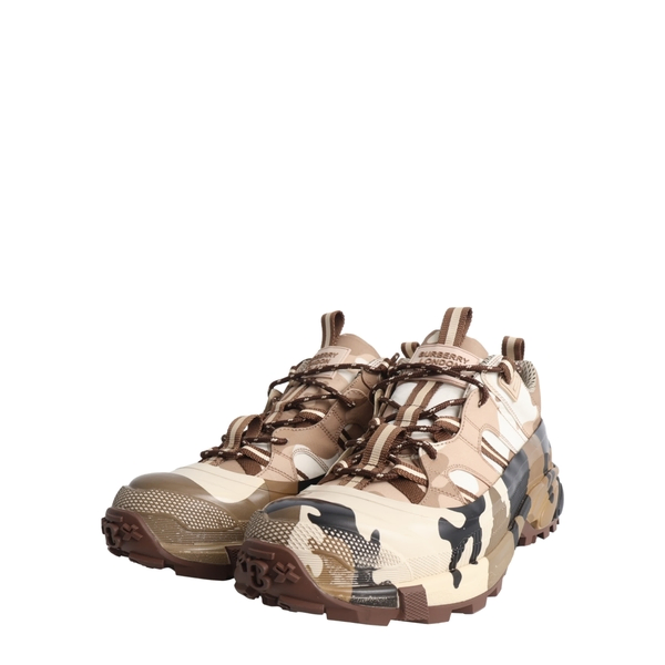 Mixed Material Arthur Camouflage Sneakers Beige