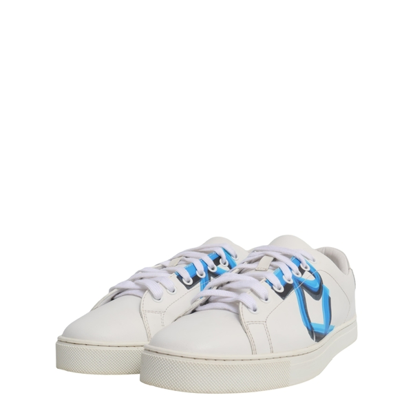 Leather Printed Albert Sneakers White