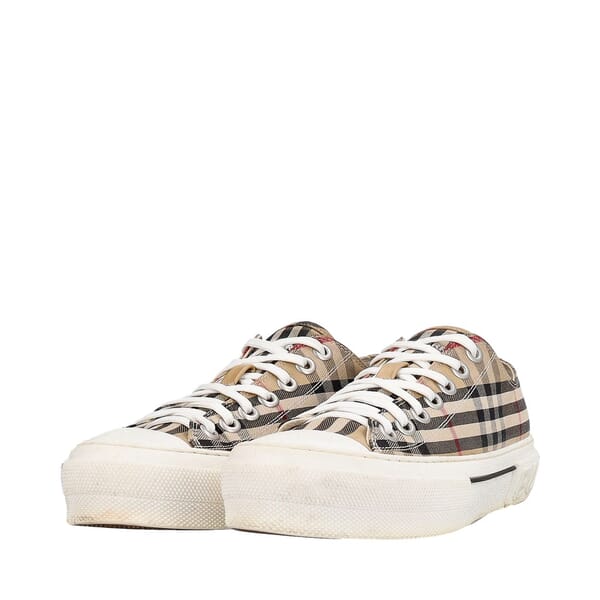 Canvas Vintage Check Sneakers Archive Beige