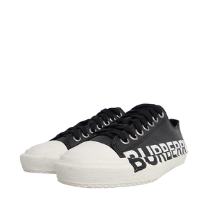 Leather Logo Sneakers Black/White