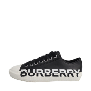 Leather Logo Sneakers Black/White, view 2