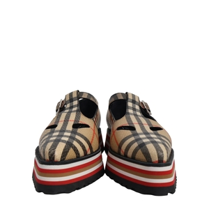 Leather Check Embossed Aldwych Mary Jane Oxford Shoes, view 3