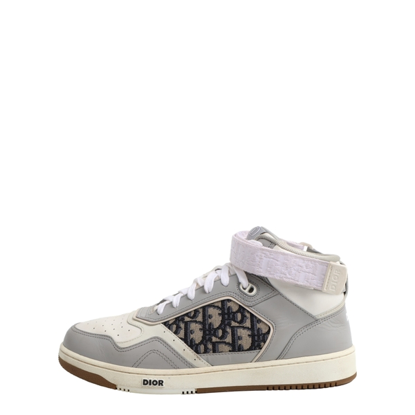Leather B27 High Top Sneakers Grey/White