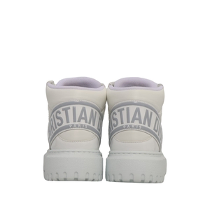 Mixed Material D-Player High Top Sneakers White, view 3