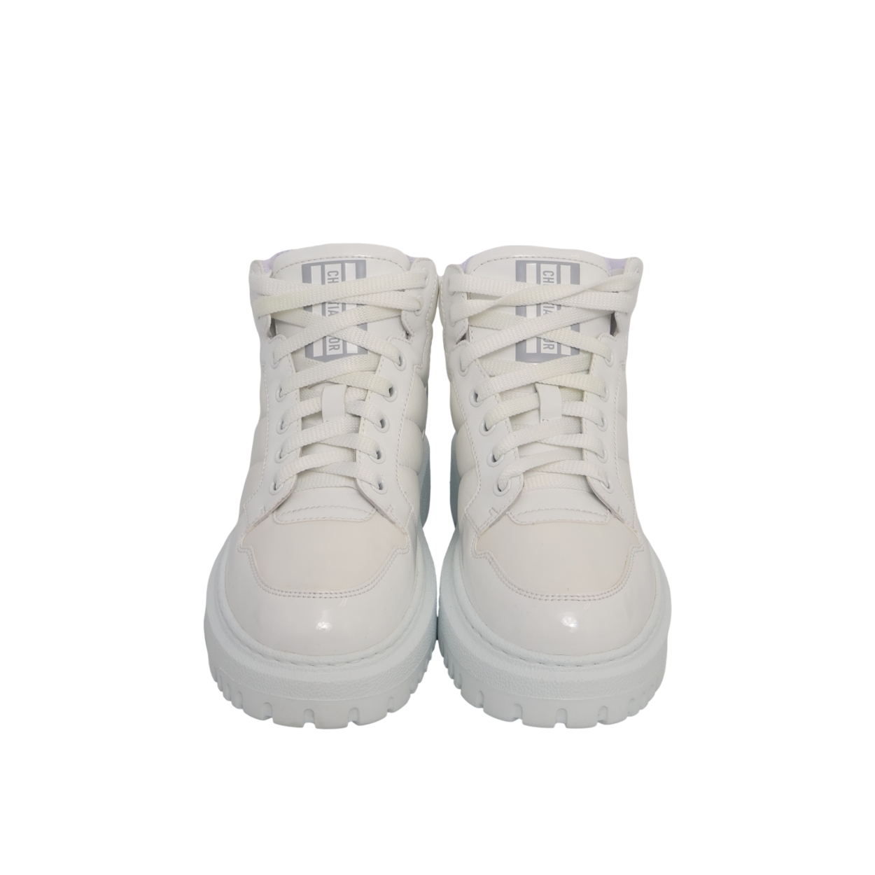 DIOR Mixed Material D-Player High Top Sneakers White | Luxity