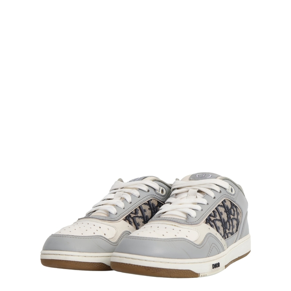 Leather Oblique Jacquard B27 Sneakers Grey/Blue
