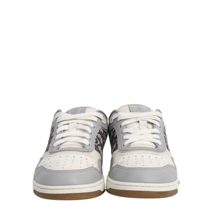 Leather Oblique Jacquard B27 Sneakers Grey/Blue, view 3
