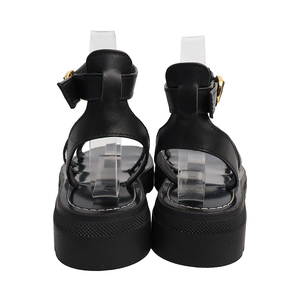 Leather Clea Triomphe Gladiator Sandals Black, view 4