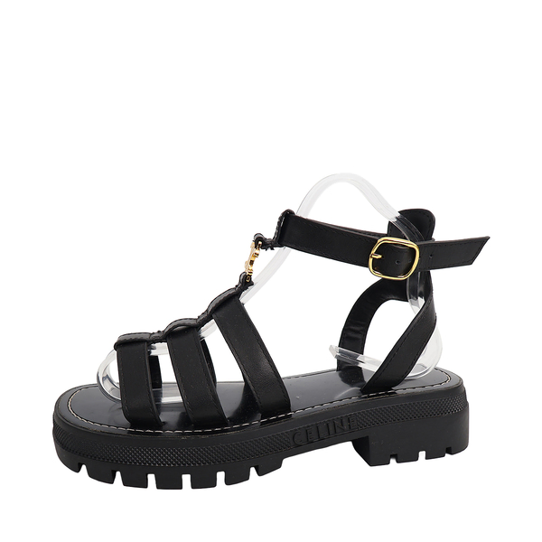 Leather Clea Triomphe Gladiator Sandals Black