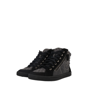 Canvas/Suede Logo Sneakers Grey/Black