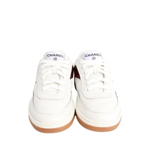 Leather CC Sneakers White/Burgundy, view 3