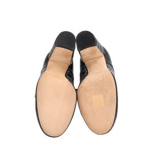 Quilted Leather CC Ankle Booties Black, view 5
