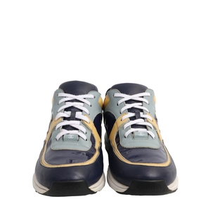 Leather CC Trainer Sneakers Blue/Yellow, view 3
